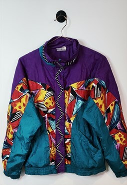 Vintage 80s Abstract Print Windbreaker Jacket Size M