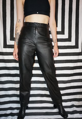 VINTAGE 80'S HIGH WAISTED LEATHER TROUSERS