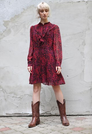VINTAGE 90'S KAREN MILLEN CASUAL LEOPARD PRINT MIDI DRESS