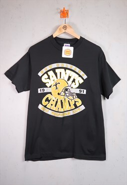 90s New Orleans Saints NFL T-Shirt Black XS