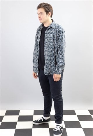 90'S VINTAGE ABSTRACT PATTERN SHIRT