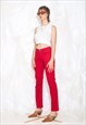 VINTAGE 90S REPLAY STRAIGHT JEANS IN RED DENIM