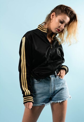 ADIDAS BRANDED BLACK ZIP ADIDAS JACKET
