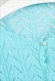 VINTAGE 90S HAND KNIT CARDIGAN IN TURQUOISE 