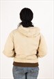 VINTAGE POLAR KING HOODED WORKWEAR JACKET WOMEN'S BEIGE