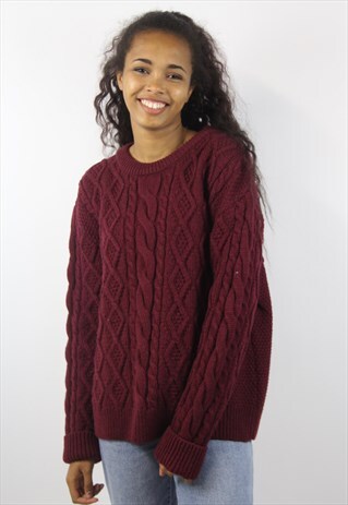 VINTAGE WINE ARAN JUMPER