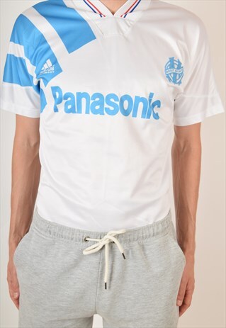 VINTAGE ADIDAS FOOTBALL SHIRT OLIMPIQUE MARSEILLE '91- '92