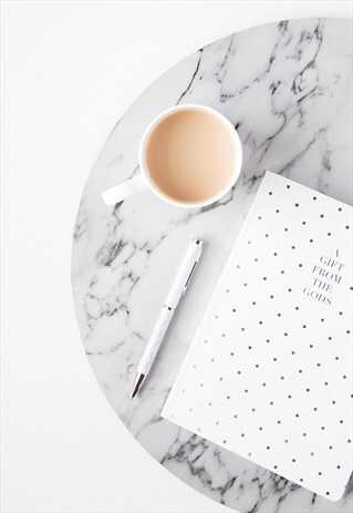 A5 JOURNAL IN WHITE WITH POLKA DOT PRINT