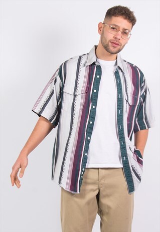 VINTAGE WRANGLER SHORT SLEEVE SHIRT STRIPED