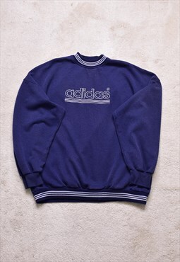Vintage 90s Adidas Navy Embroidered Sweater