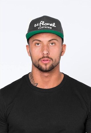 LOGO EMBROIDERED SNAPBACK BASEBALL CAP - CHARCOAL GREY