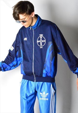 MIZUNO NAVY BLUE FLAME SPORTS TRACK JACKET