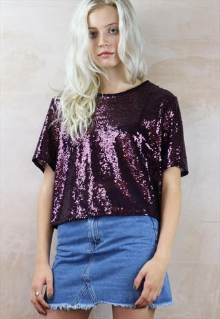 VISCIOUS VIOLET SEQUIN BOX TOP