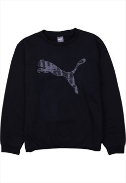 Vintage 90's Puma Sweatshirt Crew Neck Black Small (missing