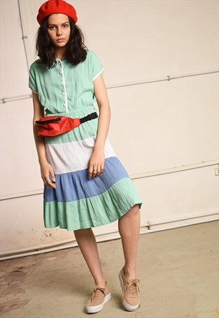 80'S RETRO MIDI RESORT DRESS