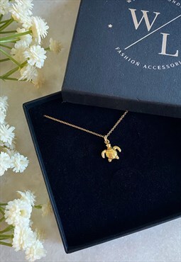 Gold Sea Turtle Necklace
