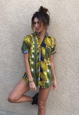 PATTERNED OVERSIZED RETRO VINTAGE UNISEX FESTIVAL SHIRT