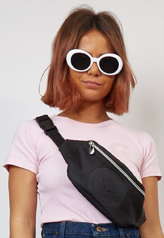 RETRO WHITE OVAL SUNGLASSES
