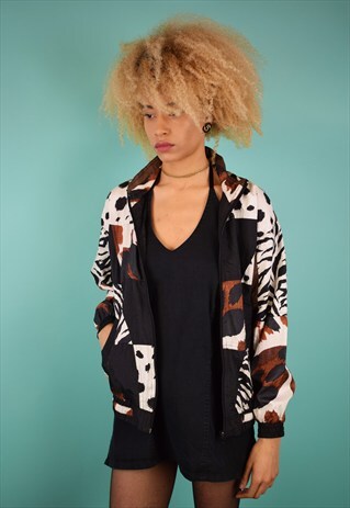 VINTAGE 80'S ANIMAL PRINT BOMBER JACKET