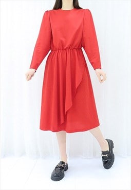 80s Vintage Red Dress (Size M)