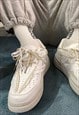 MULTI LACE SNEAKERS SHIBARI TRAINERS CHUNKY SOLE SHOES WHITE