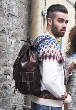 80S VINTAGE STYLE COCO LEATHER RUCKSACK