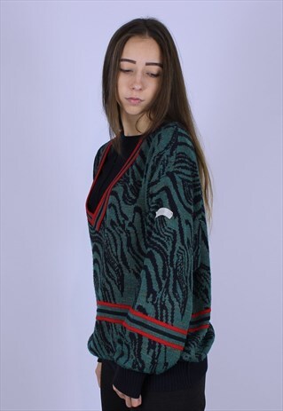 ADIDAS VINTAGE TOP SWEATER RARE V NECK