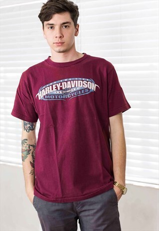 VINTAGE HARLEY DAVIDSON T-SHIRT LOGO 90S L 9.2