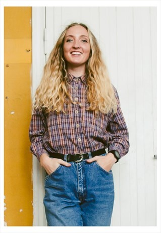 VINTAGE 90S GRUNGE CHECK PRINT SHIRT