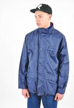Vintage windbreaker rain shell jacket in blue