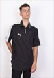 PUMA STREETWEAR VINTAGE 90'S POLO SHIRT ZIP NECK MEN L BLACK