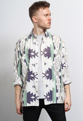 VINTAGE AZTEC PATTERNED SHIRT