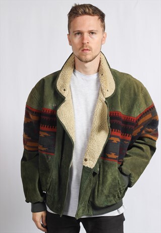 VINTAGE AZTEC FESTIVAL FLEECE LINED JACKET