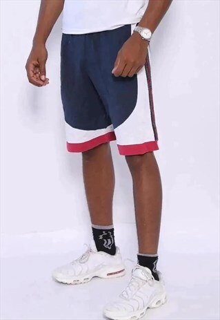 VINTAGE CHAMPION TAPE LOGO SHORTS BLUE