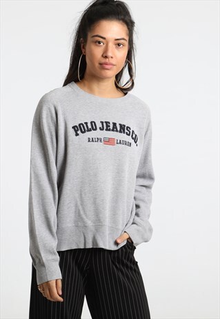 90S POLO JEANS RALPH LAUREN EMBROIDERED SPELL OUT SWEATSHIRT