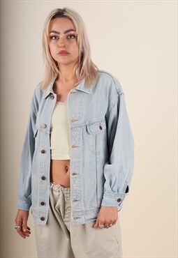 90s Valentino Light blue oversized denim jacket 