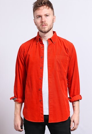 VINTAGE CORDUROY CORD SHIRT ORANGE