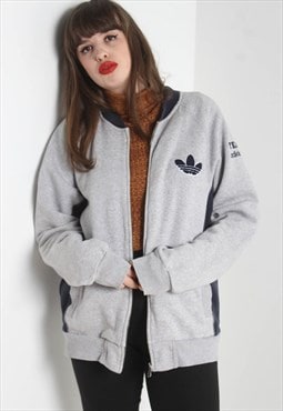 Vintage Adidas Sweatshirt Material Jacket - Grey