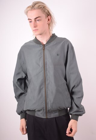 MENS VINTAGE BOMBER JACKET LARGE GREEN 90S