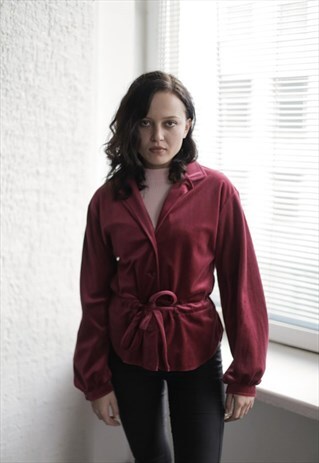 VINTAGE 80'S MAROON VELVET KIMONO JACKET