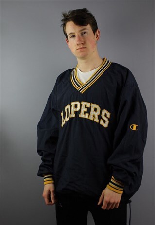 VINTAGE CHAMPION LOPERS TRAINING TOP NAVY EMBROIDERED LOGO