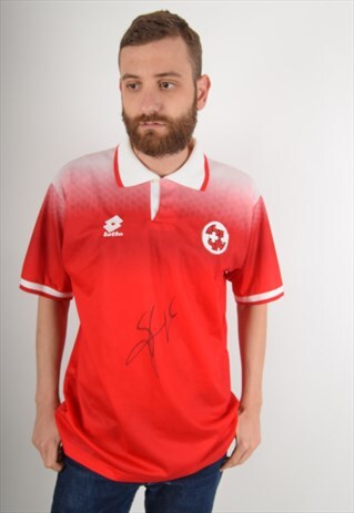 VINTAGE LOTTO FOOTBALL SHIRT SWITZERLAND NO.10 SFORZA 2103