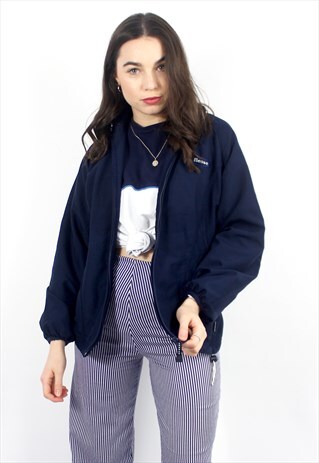 90'S RETRO NAVY TRACK JACKET WITH SMALL LOGO