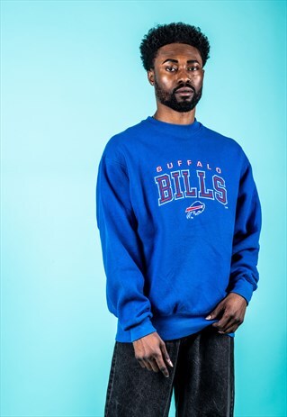 VINTAGE 80S SWEATER IN BLUE BUFFALO BILLS EMBROIDERY LOGO