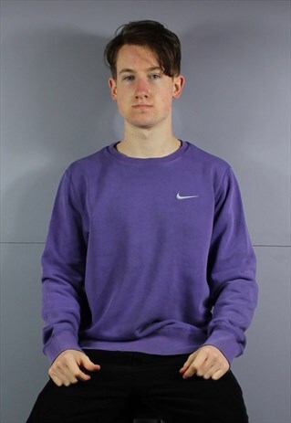 VINTAGE NIKE SWEATSHIRT IN PURPLE WITH EMBROIDERED SWOOSH LO