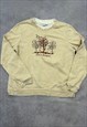 VINTAGE SWEATSHIRT EMBROIDERED TREES PATTERNED JUMPER