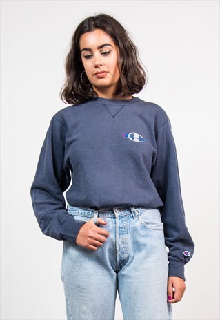 VINTAGE 90'S NAVY CHAMPION SWEATSHIRT JUMPER