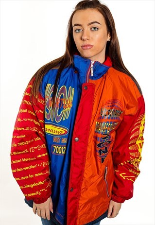 VINTAGE PATTERNED PUFFER JACKET J2243