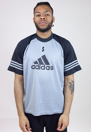 VINTAGE 90'S ADIDAS NAVY/BLUE JERSEY T-SHIRT