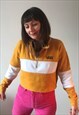 VINTAGE STYLE MUSTARD & WHITE CROPPED VANS SWEATSHIRT